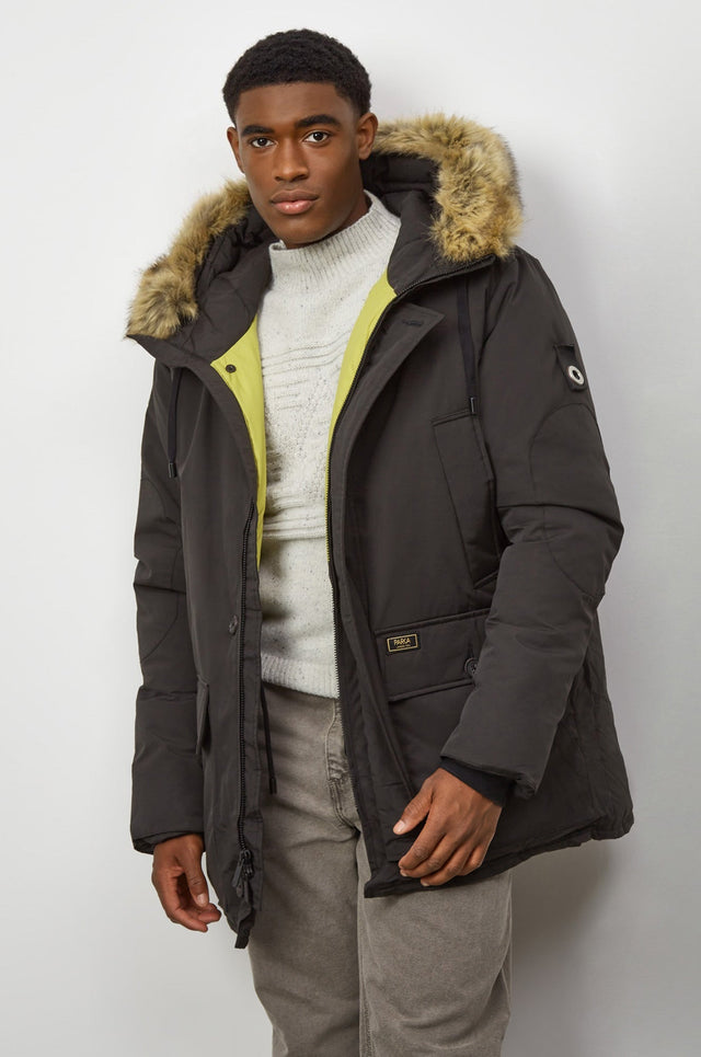 Alaska Mid - Length Faux Fur Parka - Khaki - Parka London