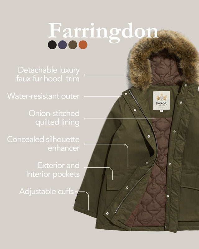 Farringdon Mid - Length Faux Fur Parka - Parka London