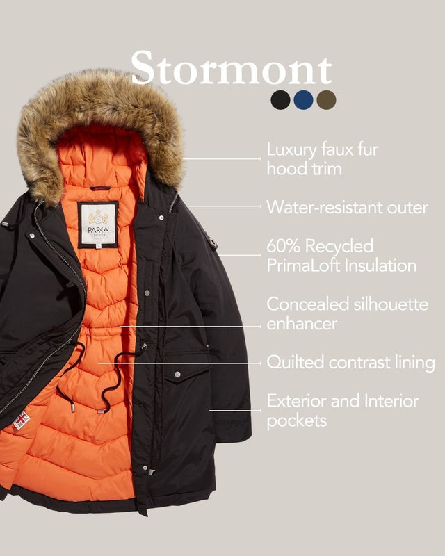 Stormont Long - Length Faux Fur Parka - Parka London