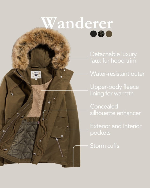 Wanderer Short - Length Faux Fur Jacket - Parka London