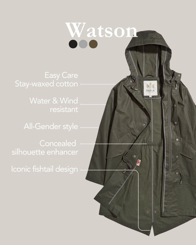 Watson Waxed Cotton Long - Length Parka - Parka London